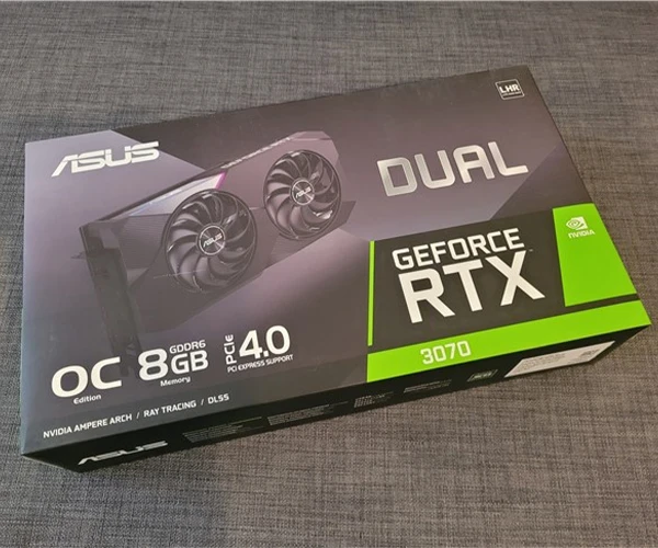 جعبه کارت گرافیک ایسوس مدل DUAL RTX 3070 O8G حافظه 8 گیگابایت