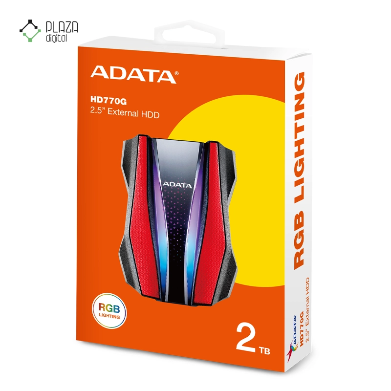 جعبه هارد اکسترنال ای دیتا مدل HD770G ظرفیت 2 ترابایت رنگ قرمز پلازا دیجیتال