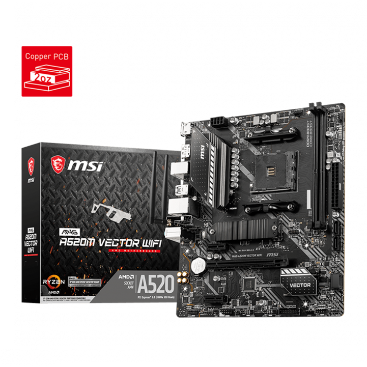 MSI MAG A520M VECTOR WIFI AM4 Motherboard 