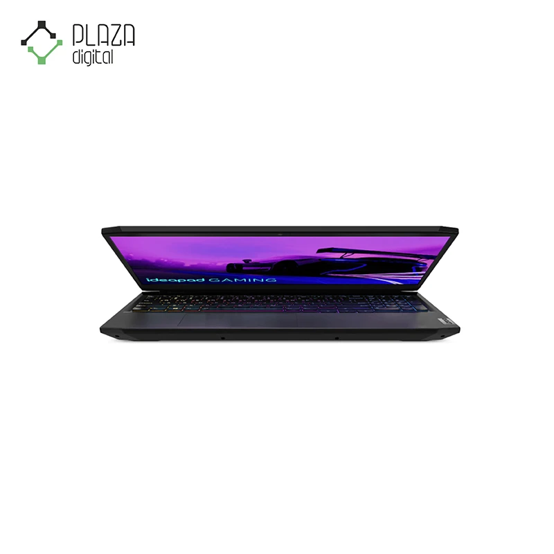 نمای نیمه باز و رو به رو لپ تاپ gaming 3-f لنوو ideapad ا ۱۵.۶ اینچی