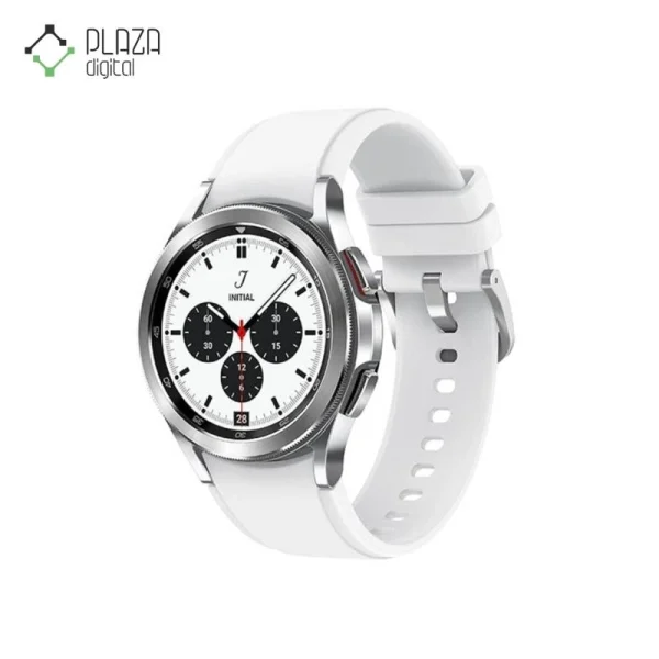galaxy watch 4 samsung watch silver color side view