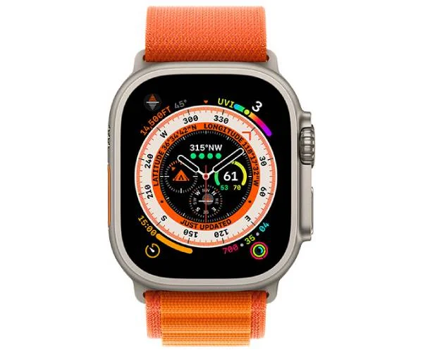 نمای نمایشگر ساعت هوشمند اپل مدل Apple Watch Ultra