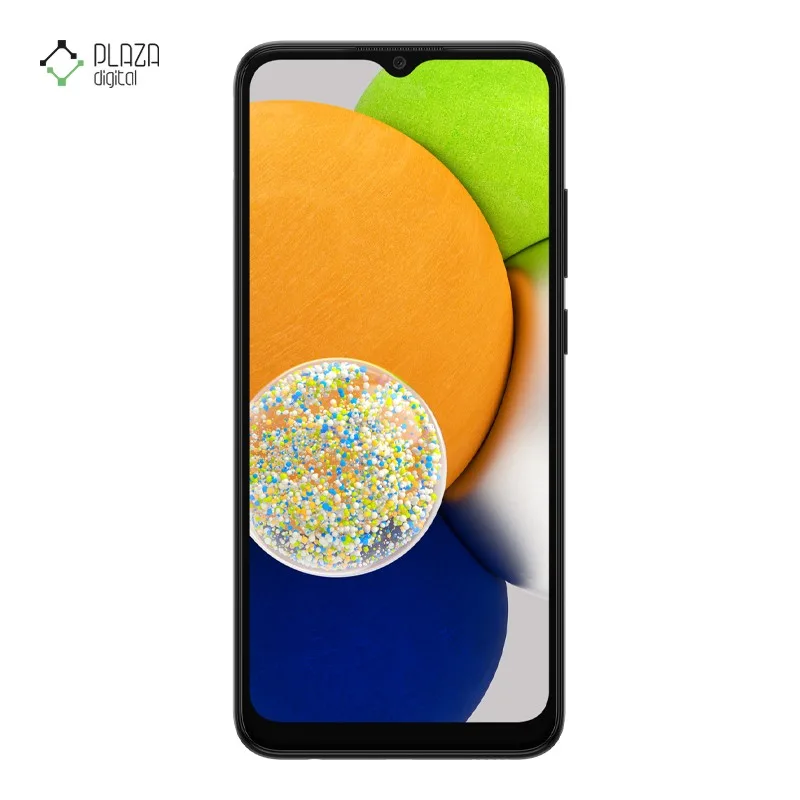 گوشی موبایل سامسونگ مدل Galaxy A03 ظرفیت 32 گیگابایت رم 3 گیگابایت رنگ مشکی زاویه جلو