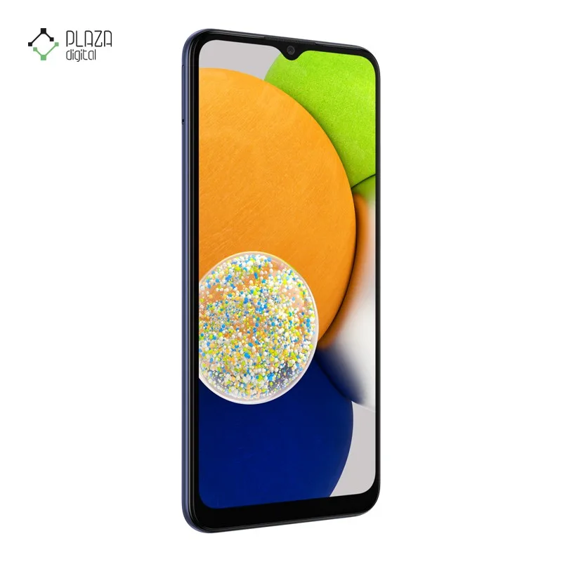 گوشی موبایل سامسونگ مدل Galaxy A03 ظرفیت 32 گیگابایت رم 3 گیگابایت رنگ سرمه ای زاویه بغل