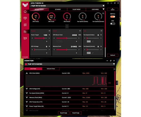 tuf rtx 4090 asus graphic card software