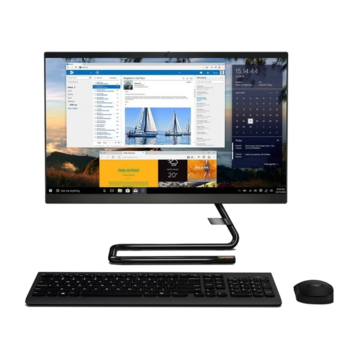 کامپیوتر All in One لنوو 23.8 اینچی مدل IdeaCenter A340 I5 10210U 4GB 1TB UHD رنگ مشکی