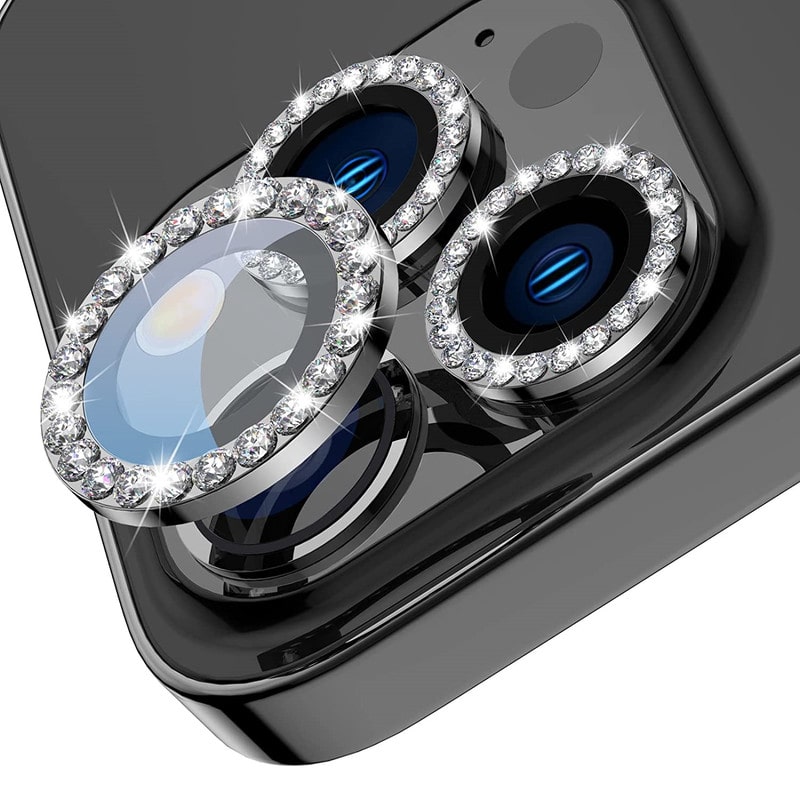 محافظ لنز دوربین نگین دار مشکی مناسب برای Iphone 14/14 Pro/14 Pro Max