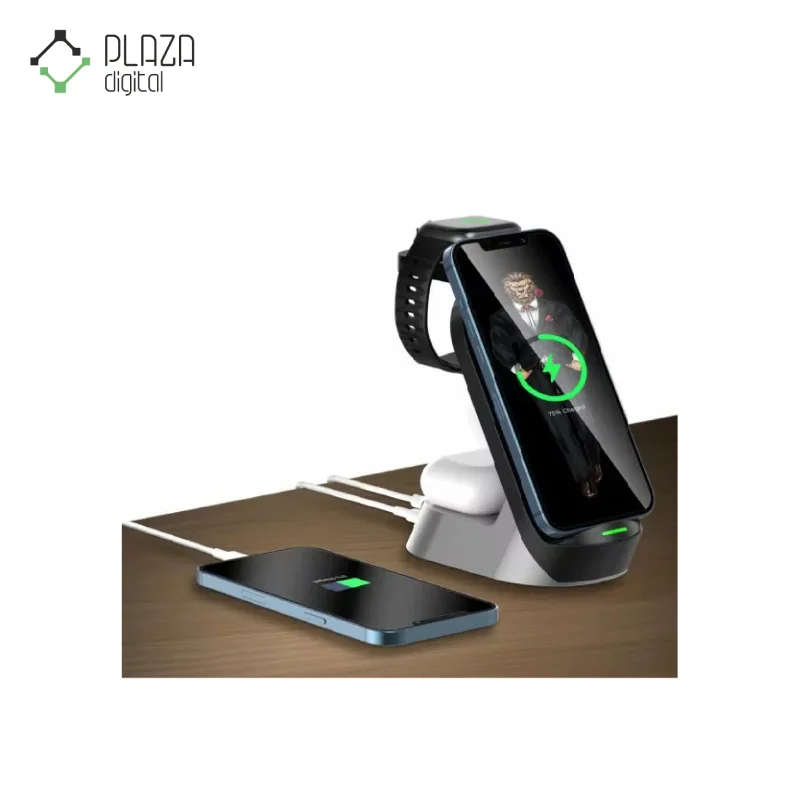Green Lion 4 IN 1 Wireless Charger Stand توان 15 وات