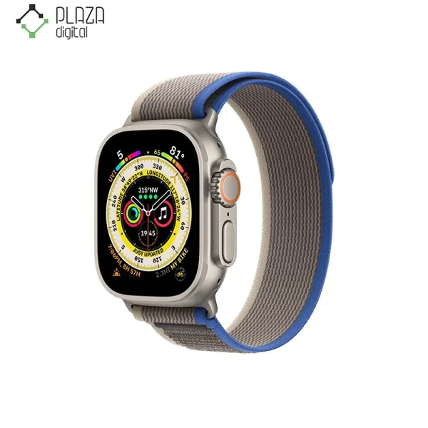 ساعت هوشمند Apple Watch Ultra با بند لوپ ترایل خاکستری آبی