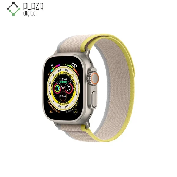 ساعت هوشمند Apple Watch Ultra با بند لوپ ترایل خاکستری زرد