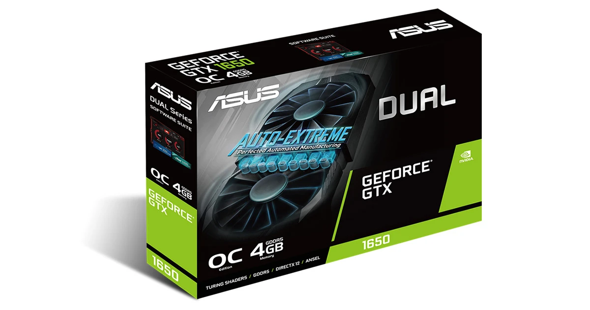 جعبه کارت گرافیک ایسوس Dual GTX 1650 4GB GDDR5 OC