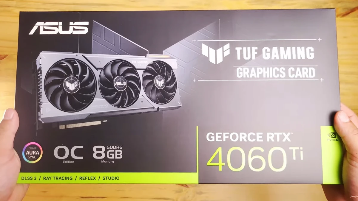 نمای باکس کارت گرافیک ایسوس RTX 4060