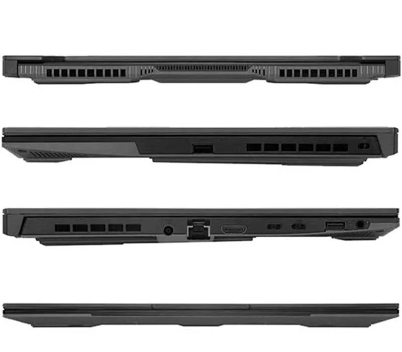 پورت های ارتباطی در سمت راست و سمت چپ لپتاپ گیمینگ ایسوس مدل fx517zc-g