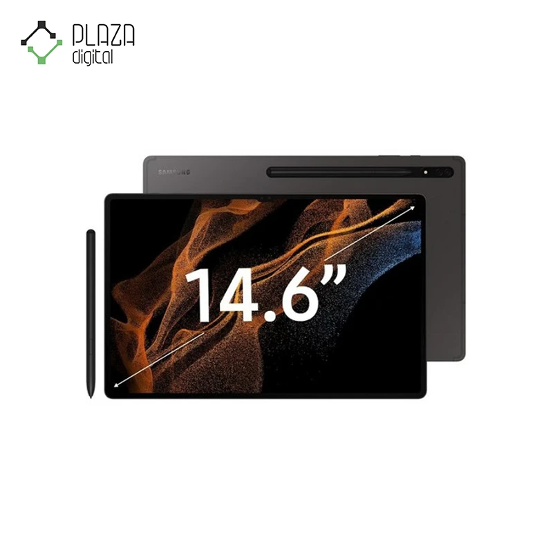 نمای اینچی تبلت x906 سامسونگ galaxy tab s8 ultra با ظرفیت 512 و رم 16 گیگابایت ا 14.6 اینچی