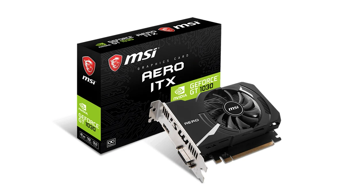 کارت گرافیک ام اس آی مدل GeForce GT 1030 AERO ITX OC 2G DDR4