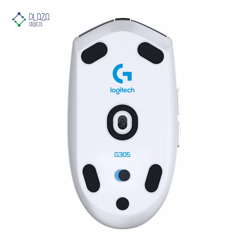 نمای پشت ماوس بی سیم لاجیتک مدل G305 سفید پلازا دیجیتال