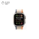 نمای رو به رو ساعت هوشمند apple watch ultra با بند نارنجی-بژ لوپ ترایل ا 49 میلی‌متر