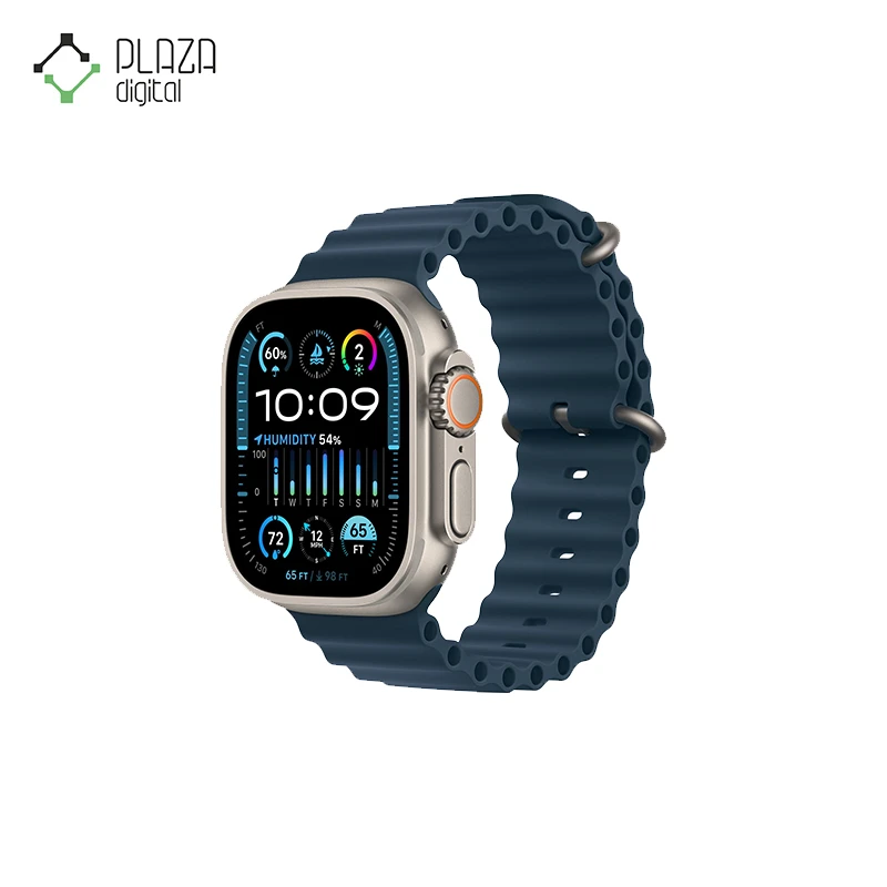 نمای اصلی ساعت هوشمند apple watch ultra با بند آبی اوشن ا 49 میلی‌متر