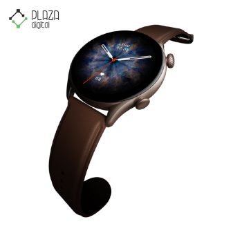 نمای بالا قهوه‌ای ساعت هوشمند شیائومی مدل amazfit gtr3 pro