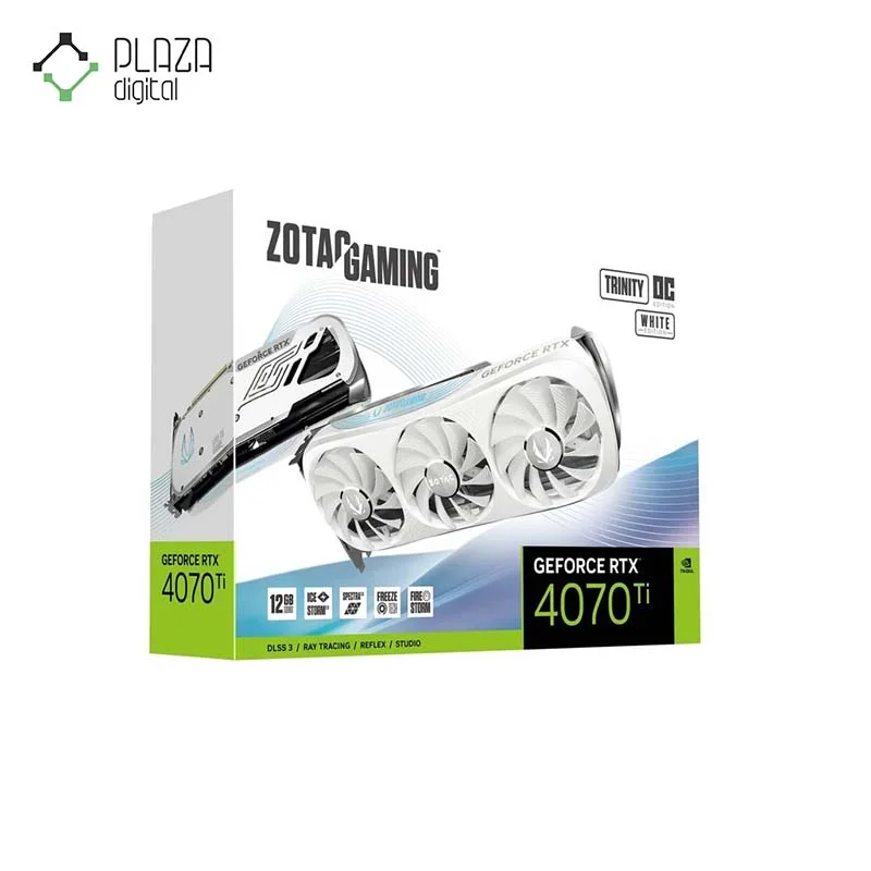 جعبه کارت گرافیک زوتاک مدل GAMING GeForce RTX 4070 Ti Trinity OC White Edition حافظه 12 گیگابایت