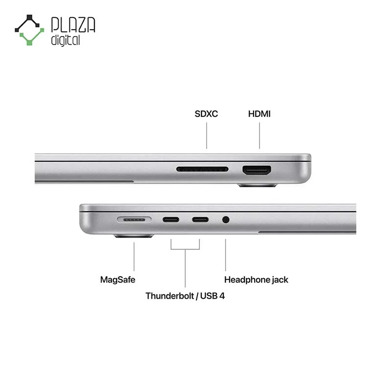 نوع پورت های لپ تاپ 14 اینچی اپل MacBook Pro M3 مدل MR7J3