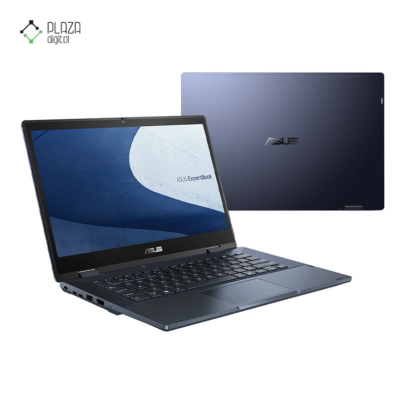 نمای جلو و پشت لپ تاپ ایسوس 14 اینچی مدل ExpertBook B3 Flip B3402FBA i7 1255U 16GB 512GB Iris Xe پلازا دیجیتال