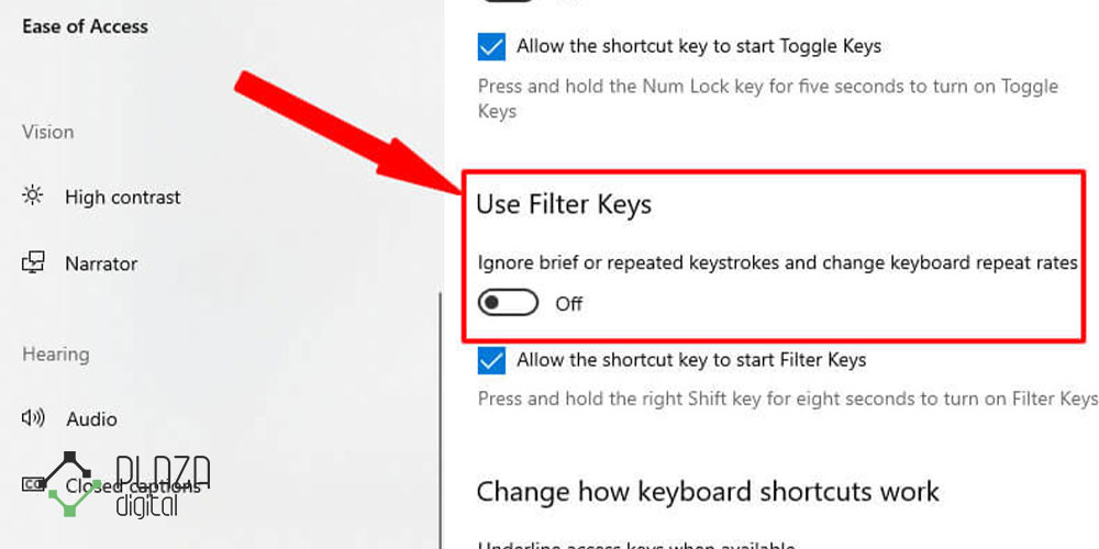 filter keys