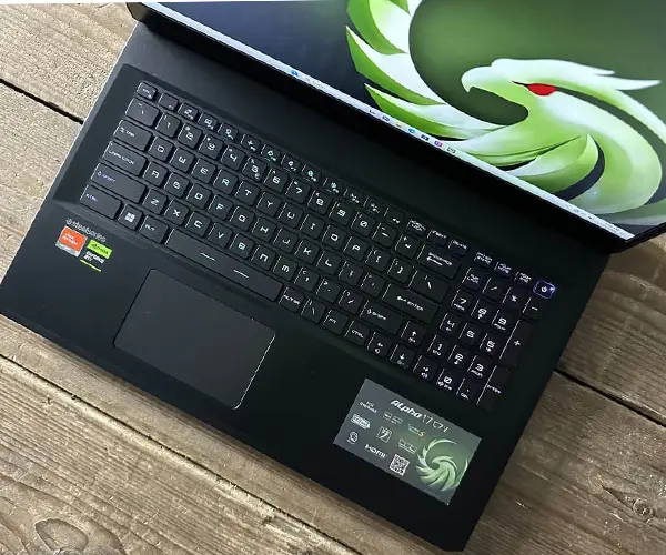 c7vg alpha 17 msi laptop keyboard view