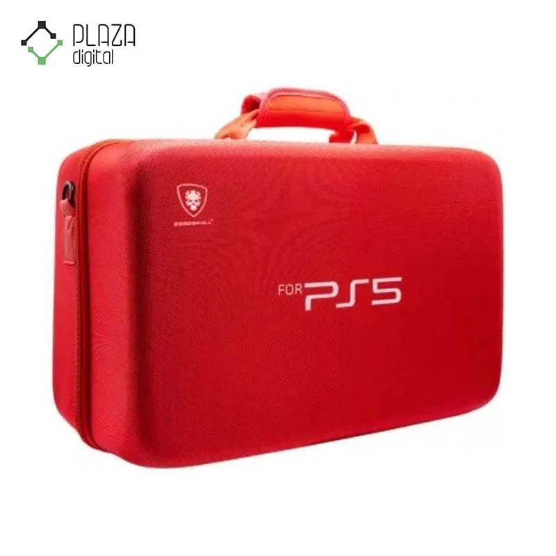نمای سمت چپ کیف Deadskull برای PS5 رنگ قرمز