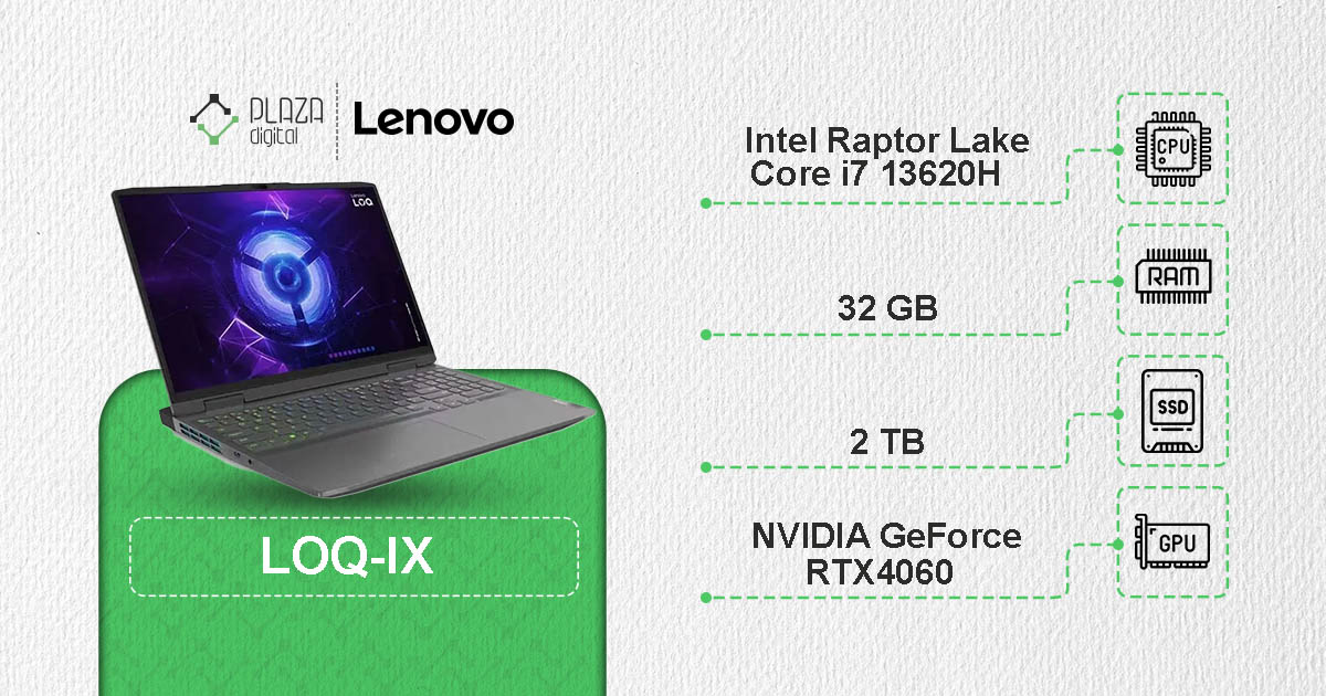 لپ تاپ گیمینگ 15.6 اینچی لنوو مدل LOQ-IX