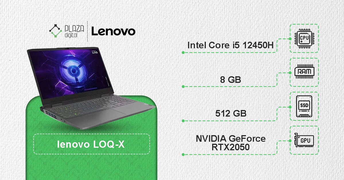 لپ تاپ گیمینگ 15.6 اینچی لنوو مدل LOQ-X