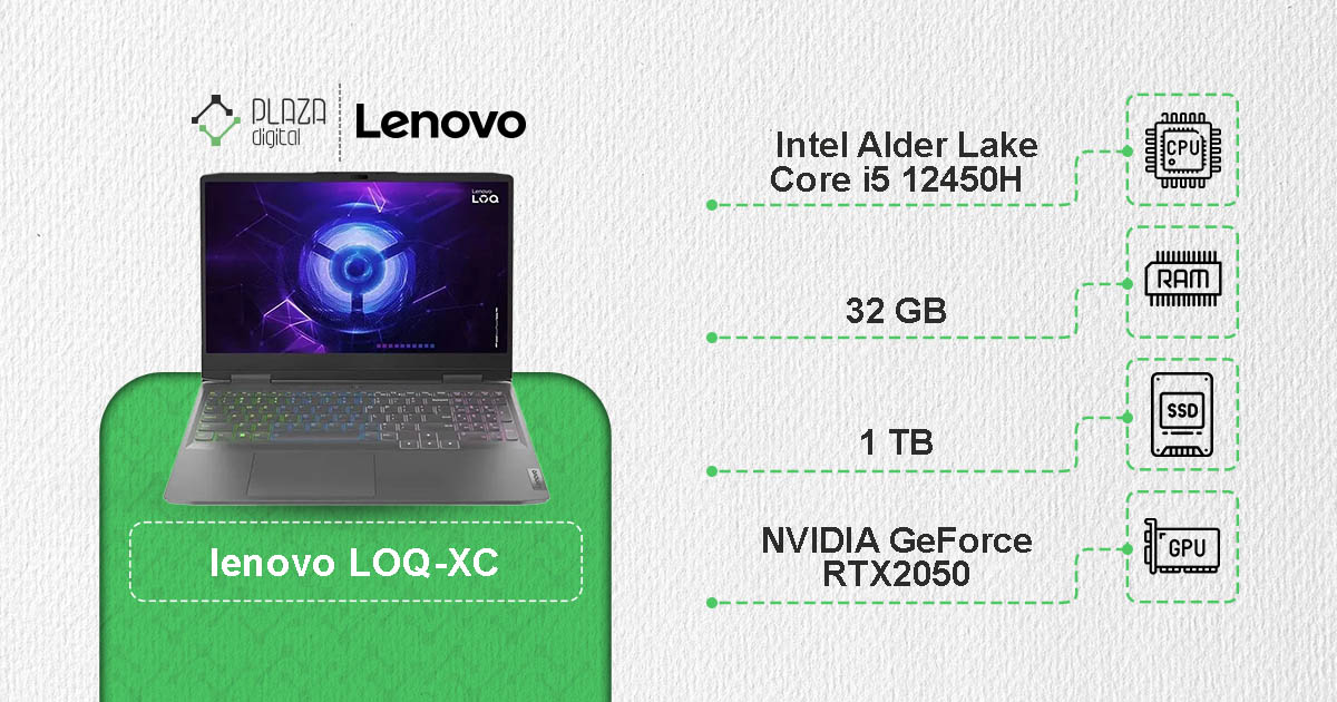 لپ تاپ گیمینگ 15.6 اینچی لنوو مدل LOQ-XC