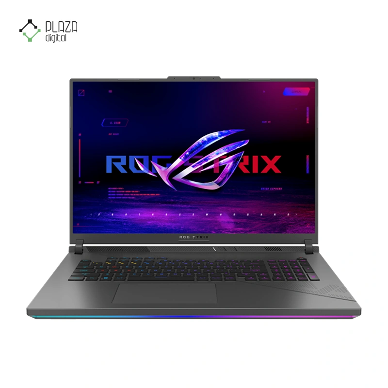 نمای جلو لپ تاپ ایسوس 18 اینچی مدل ROG Strix G18 G814JVR i9 14900HX 32GB 1TB RTX4060 پلازا دیجیتال