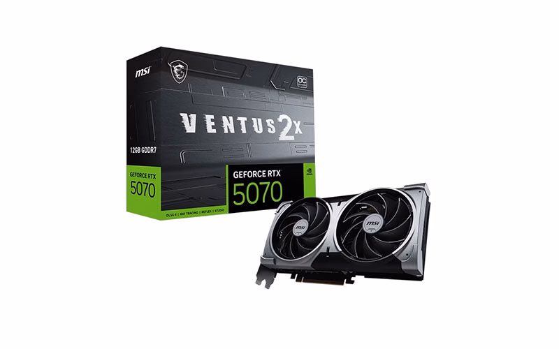 بهترین کارت گرافیک بالای 50 میلیون تومان 16 کارت گرافیک ام اس آی مدل GeForce RTX 5070 12G VENTUS 2X OC حافظه 12 گیگابایت