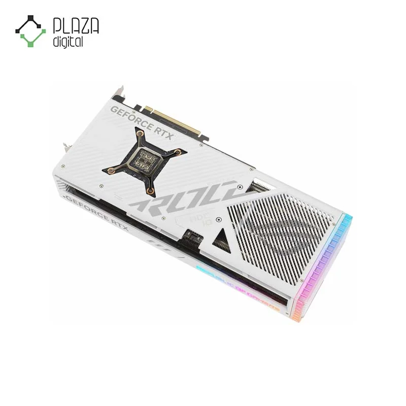 نمای بالا کارت گرافیک ایسوس مدل ROG Strix GeForce RTX™ 4080 SUPER GDDR6X White OC Edition حافظه 16 گیگابایت