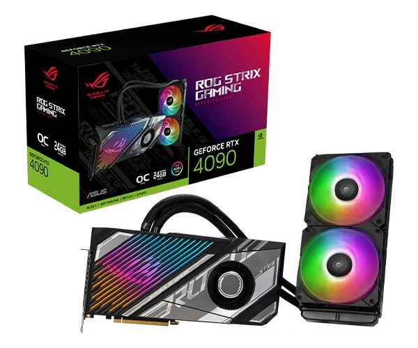 کارت گرافیک ایسوس مدل ROG Strix LC GeForce RTX 4090 GDDR6X OC Edition حافظه 24 گیگابایت با جعبه 