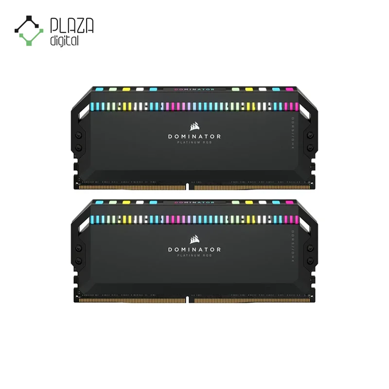 نمای اصلی رم دسکتاپ ddr5 دو کاناله 6800 مگاهرتز cl40 کورسیر مدل dominator platinum rgb ظرفیت 64 گیگابایت