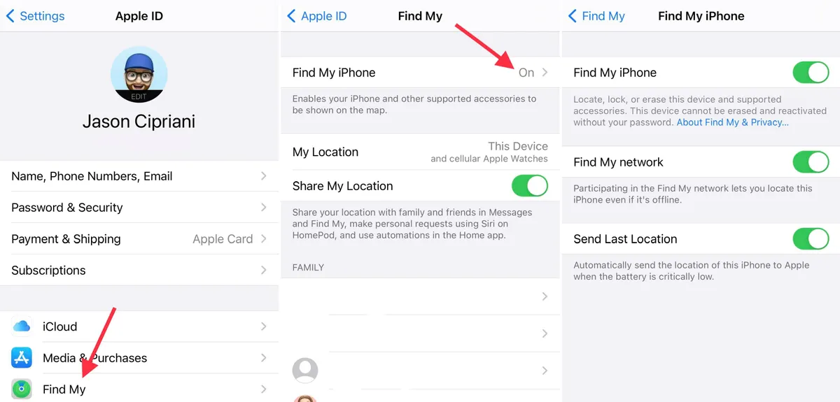 find my settings iphone
