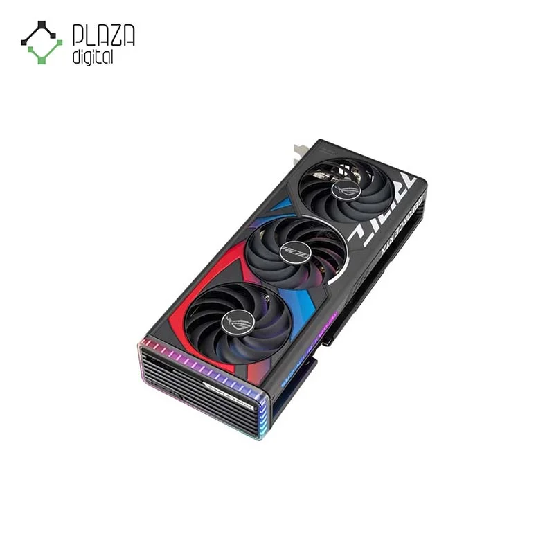 نمای بالا کارت گرافیک ایسوس مدل ROG Strix GeForce RTX 4070 SUPER حافظه 12 گیگابایت