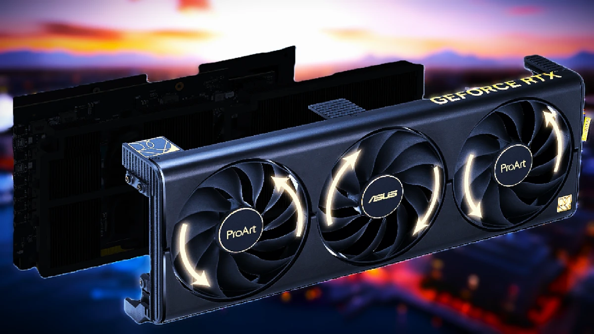 proart rtx4070 asus graphiccard fans view