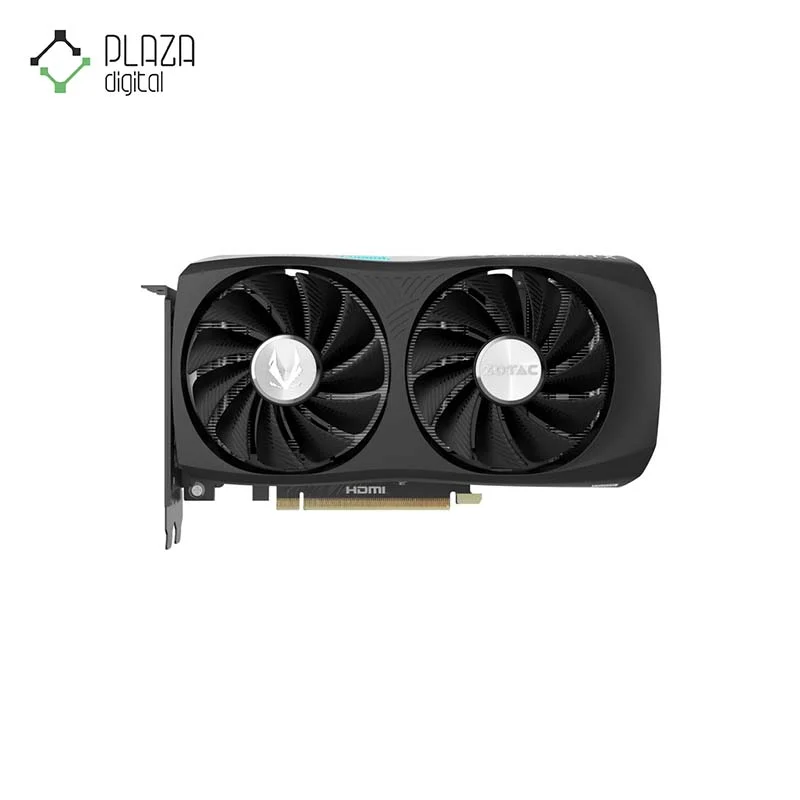 نمای رو به رو از فن های کارت گرافیک زوتاک مدل GAMING GeForce RTX 4060 Ti Twin Edge حافظه 16 گیگابایت