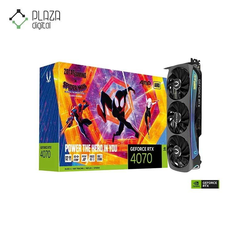 کارت گرافیک زوتاک مدل GAMING GEFORCE RTX 4070 AMP AIRO SPIDER-MAN حافظه 12 گیگابایت