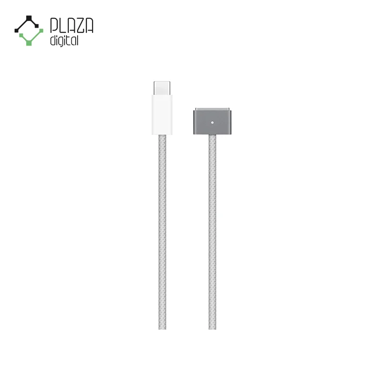 نمای رو به رو کابل usb-c به magsafe 3 اپل طول 2 متر خاکستری