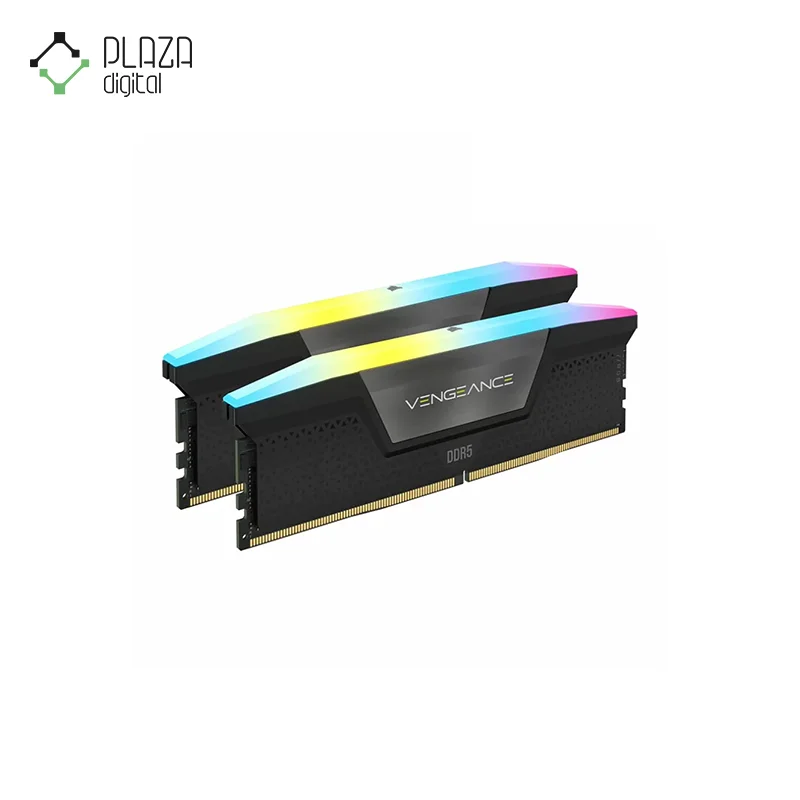 نمای حاشیه رم دسکتاپ ddr5 دو کاناله 6200 مگاهرتز cl36 کورسیر مدل vengeance rgb ظرفیت 32 گیگابایت