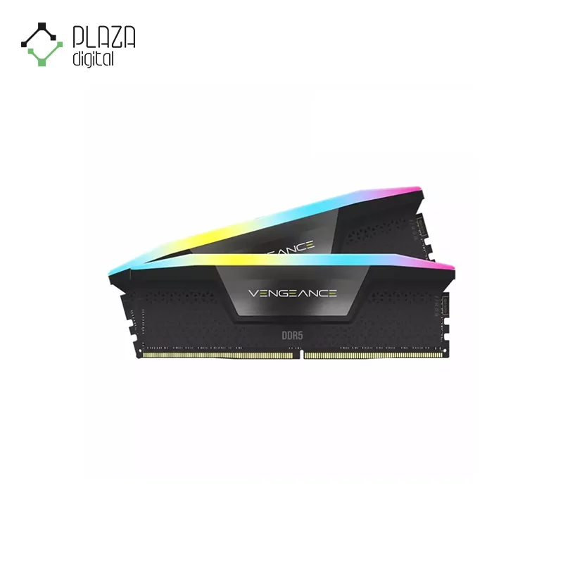 نمای کلی رم دسکتاپ ddr5 دو کاناله 5600 مگاهرتز cl40 کورسیر مدل vengeance rgb ظرفیت 96 گیگابایت