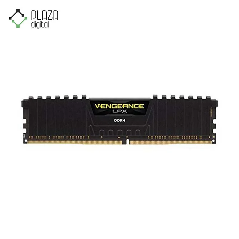 نمای رو به رو رم دسکتاپ DDR4 تک کاناله 3000 مگاهرتز کورسیر CL16 مدل Vengeance LPX ظرفیت 16 گیگابایت