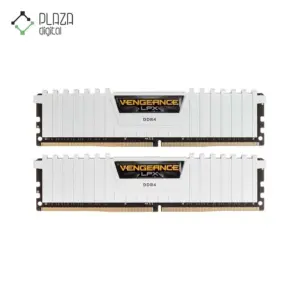 نمای رو به رو رم دسکتاپ DDR4 دو کاناله 3200 مگاهرتز کورسیر CL16 مدل Vengeance LPX White ظرفیت 16 گیگابایت