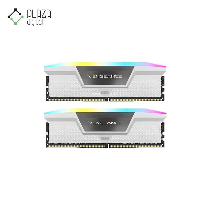 نمای اصلی رم دسکتاپ ddr5 دو کاناله 5600 مگاهرتز cl40 کورسیر مدل vengeance rgb write ظرفیت 64 گیگابایت