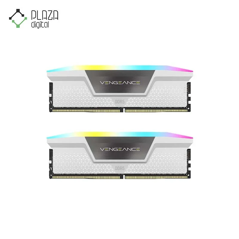 رم دسکتاپ DDR5 دو کاناله 5200 مگاهرتز CL40 کورسیر مدل VENGEANCE RGB White ظرفیت 64 گیگابایت