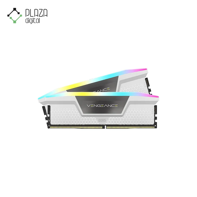 نمای کلی رم دسکتاپ ddr5 دو کاناله 5600 مگاهرتز cl40 کورسیر مدل vengeance rgb write ظرفیت 64 گیگابایت